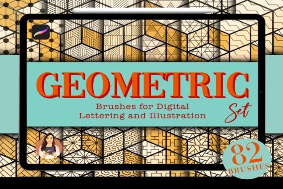 82 Geometric Procreate Brush Set