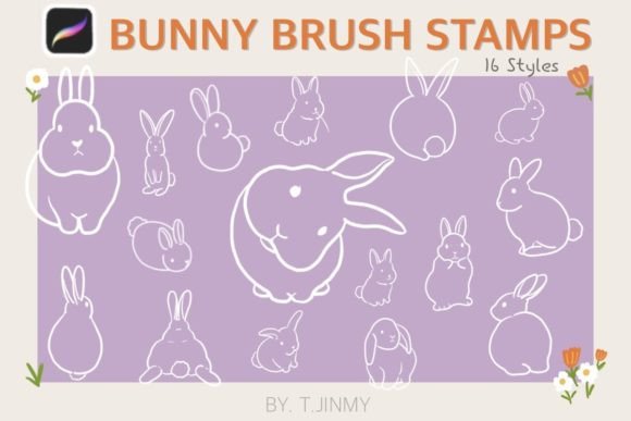 Bunny Brush Stamps for Procreate