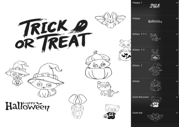 Cute Halloween Stamps for Procreate