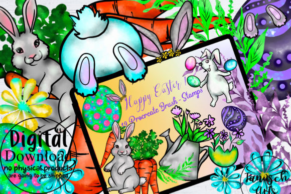 Elevate Your Digital Art with the Easter Procreate Brush Stamps Set