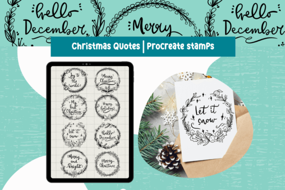 Elevating Digital Holiday Design with Christmas Quotes Stamps for Procreate