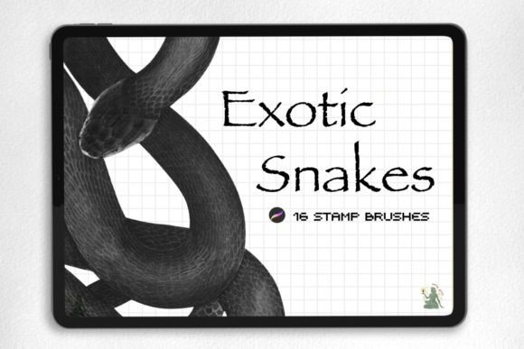 Exotic Snake Procreate Stamp Brush Set