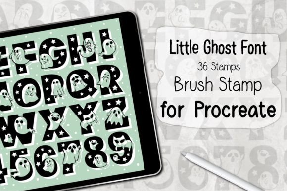 Little Ghost Font Procreate Brush Stamp Guide