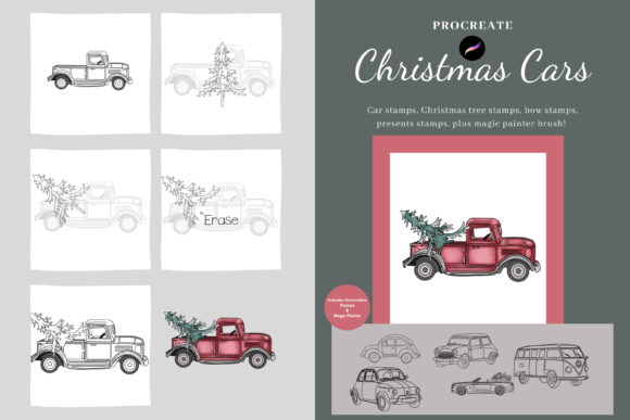 Mastering Festive Digital Art with the Christmas Cars for Procreate Toolkit