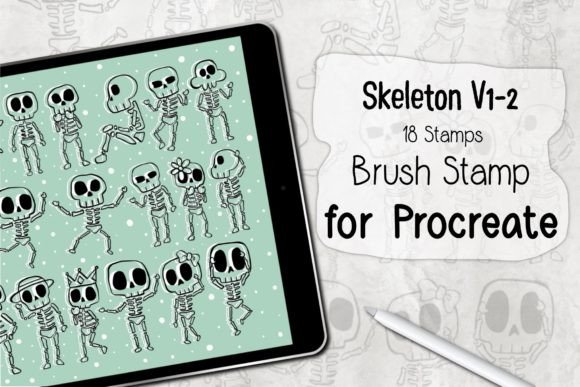 Skeleton V1-2 Procreate Brush Stamp: Streamlining Your Digital Art Workflow