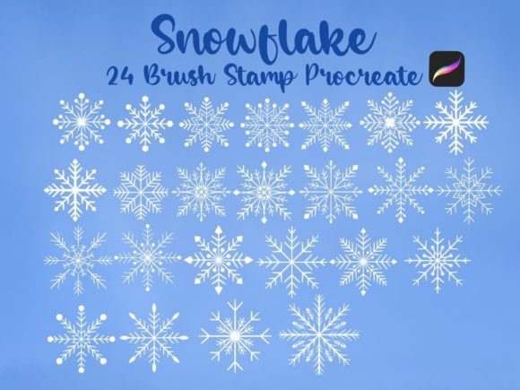 Snowflake Brush Stamp Xmas Procreate Guide