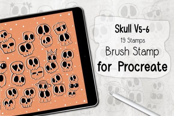 Streamline Your Digital Art Workflow with the Skull V5-6 Procreate Brush Stamp