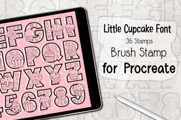 Streamline Your Digital Design Workflow with the Little Cupcake Font Procreate Stamp