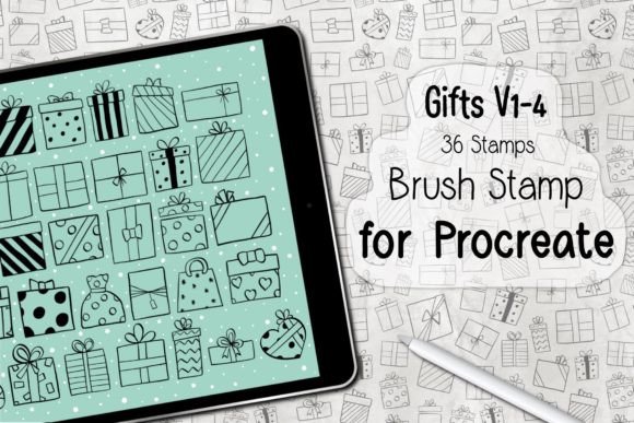 Streamlining Digital Design with Gifts V1-4 Procreate Brush Stamp