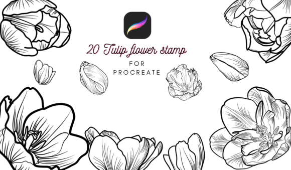 Tulip Flower Stamps for Procreate