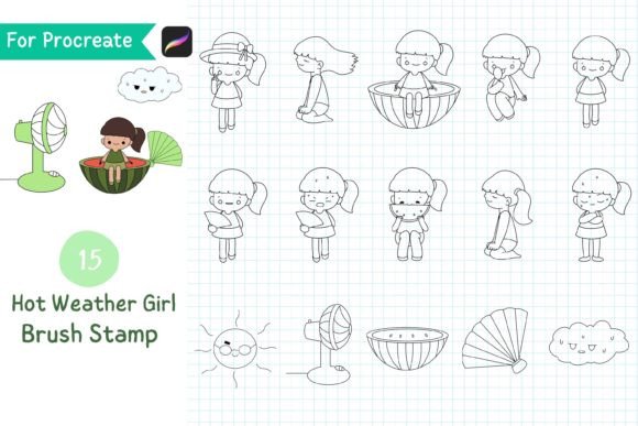 Unlocking Creative Freedom: A Guide to Using Procreate Brush Stamps for Hot Weather Girl Doodles