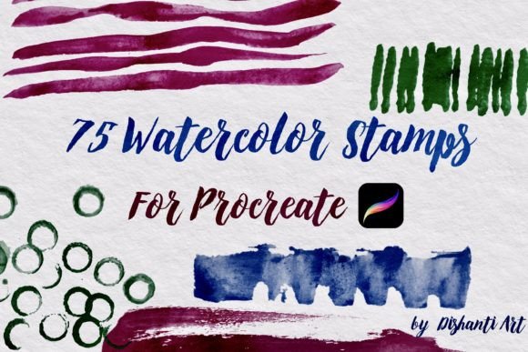 Watercolor Stamps for Procreate: Streamlining Your Digital Art Workflow