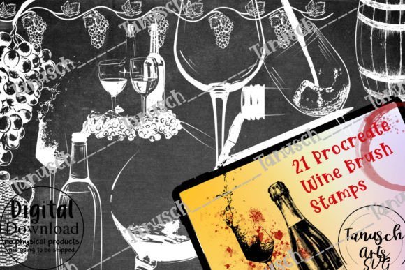 Wine Procreate Brush Set: Elevating Your Digital Designs with Hand-Painted Stamps